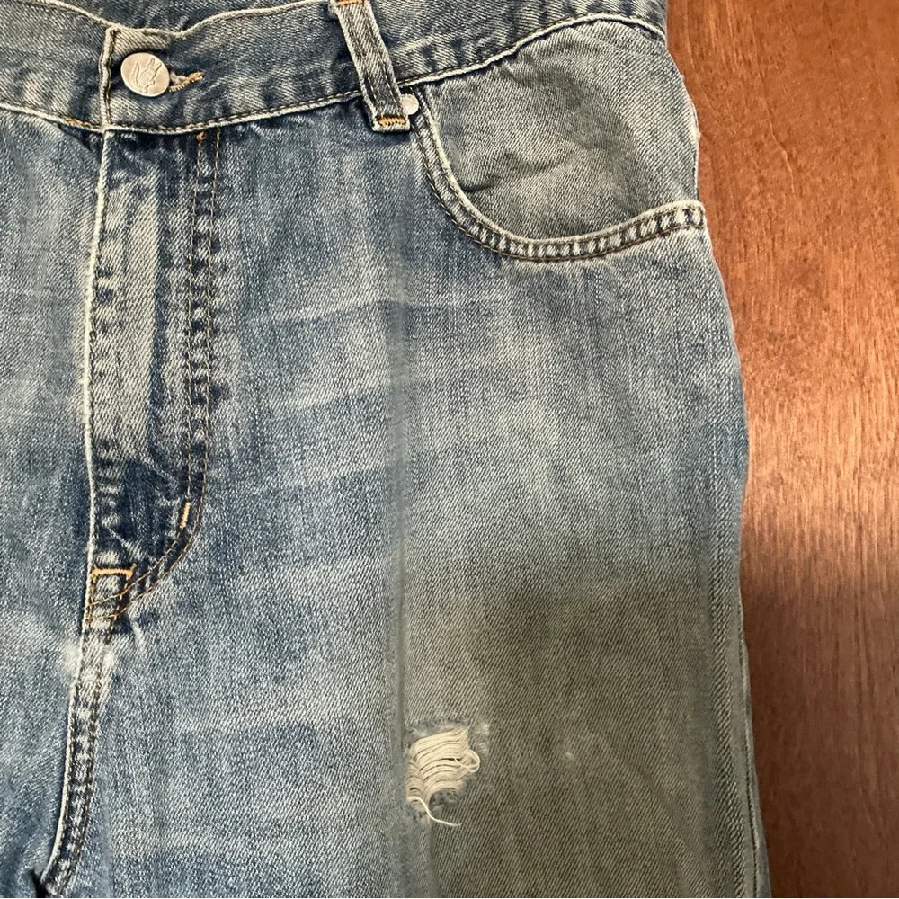 Lacoste Jeans Vintage 36x31 Relaxed 100% Cotton Distressed Denim USA Made